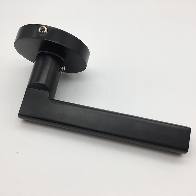 Moderno diseño simple de la aleación de zinc de la aleación negra negra palanca redonda manija interior