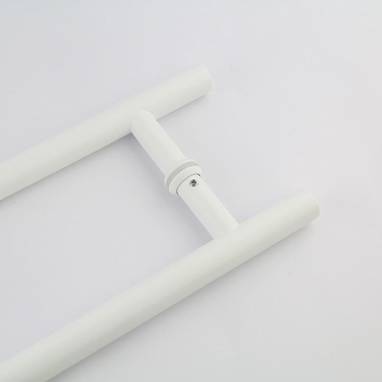 Tipo de acero inoxidable blanco T-Bar H Tipo Puerta de vidrio Manijas