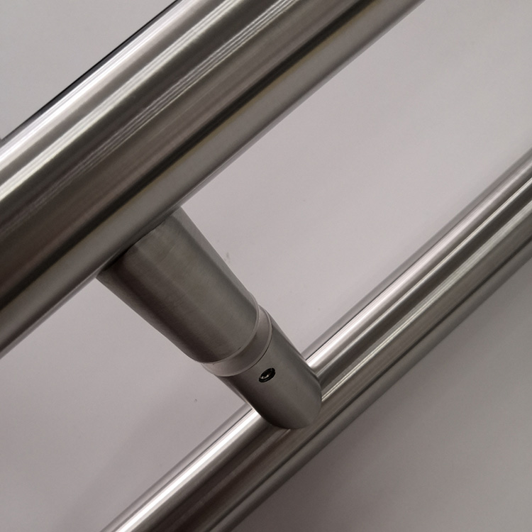 Tirador de puerta de vidrio de tubo moderno de acero inoxidable hueco SSS en forma de H