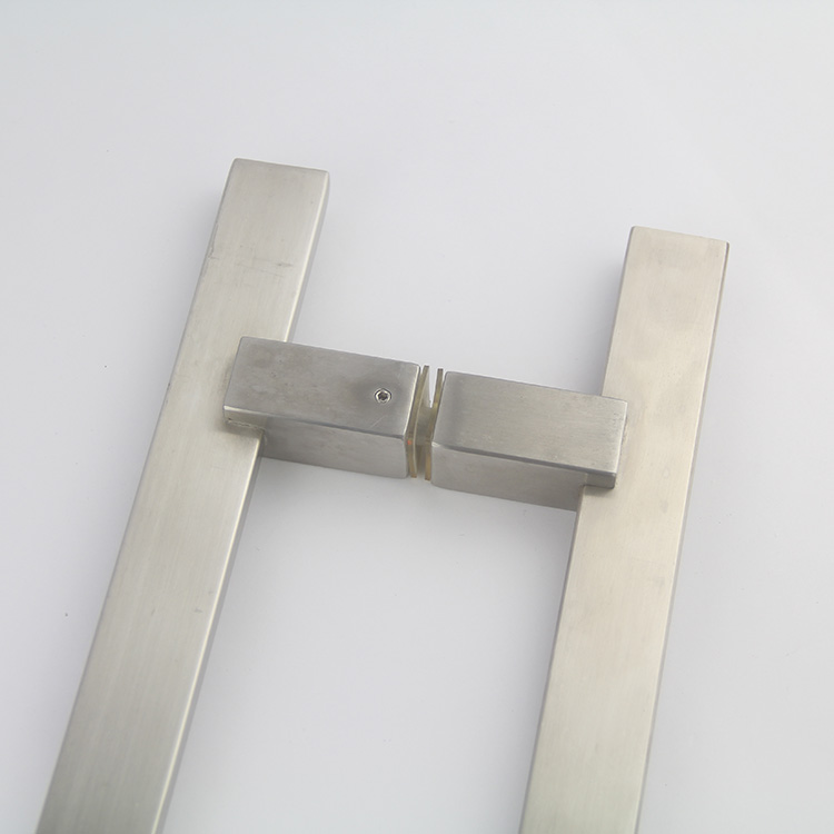 Manija de tracción cuadrada de acero inoxidable para puerta de vidrio
