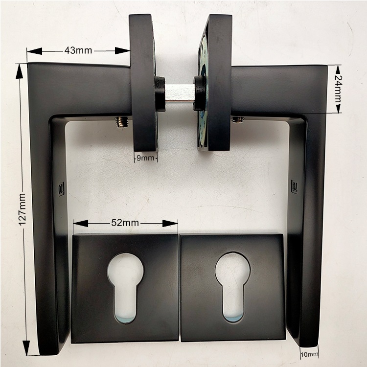 Moderno diseño simple de zinc aleación de zinc, palanca cuadrada, palanca cuadrada, manija de puerta interio